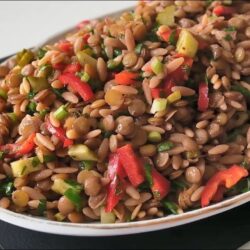Yeşil Mercimekli Arpa Şehriye Salatası Tarifi